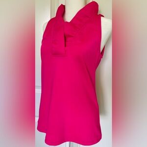 Gretchen Scott Designs Jersey Sleeveless Ruffneck Top Pink